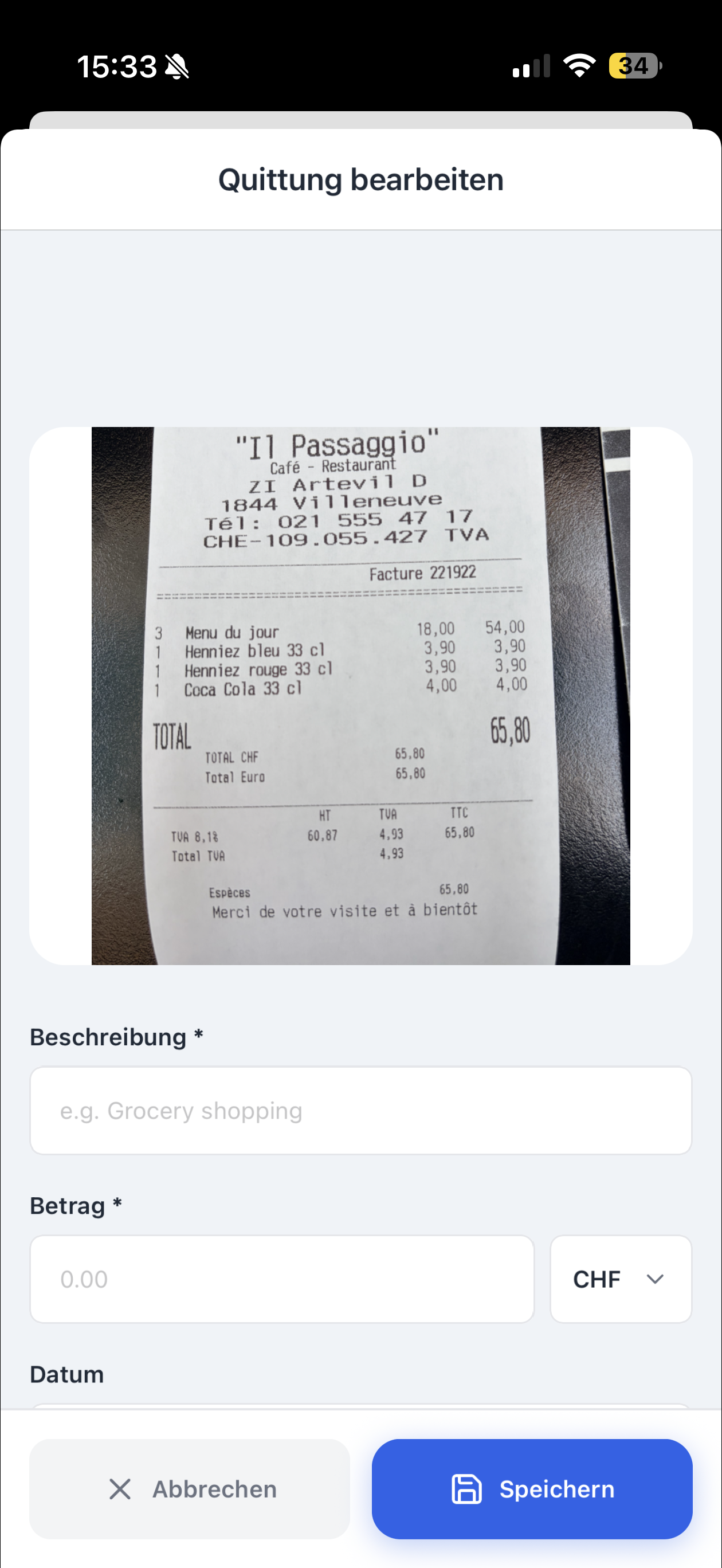Receipt Screenshot